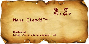 Manz Elemér névjegykártya