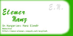 elemer manz business card